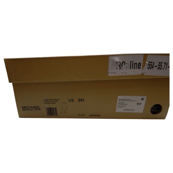 Michael Kors MK Dover Faux Suede Stretch Heeled Ankle Boots Booties Olive Sz 9M - Picture 12 of 13